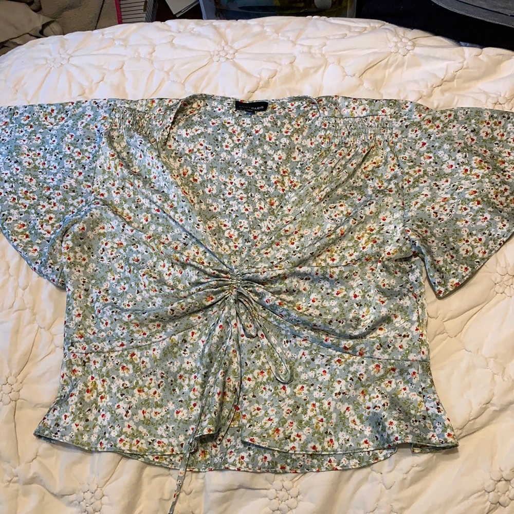 Blue floral tie top LARGE